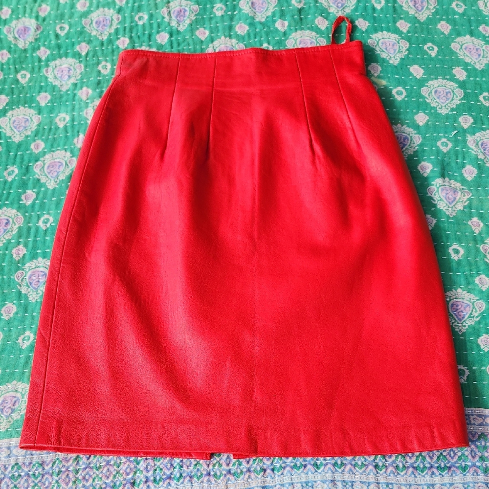 Red Leather Skirt